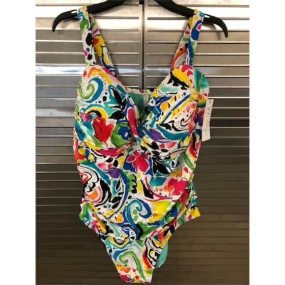 Anne Cole Women's Painterly Paisley Twist - Picture 4 of 8